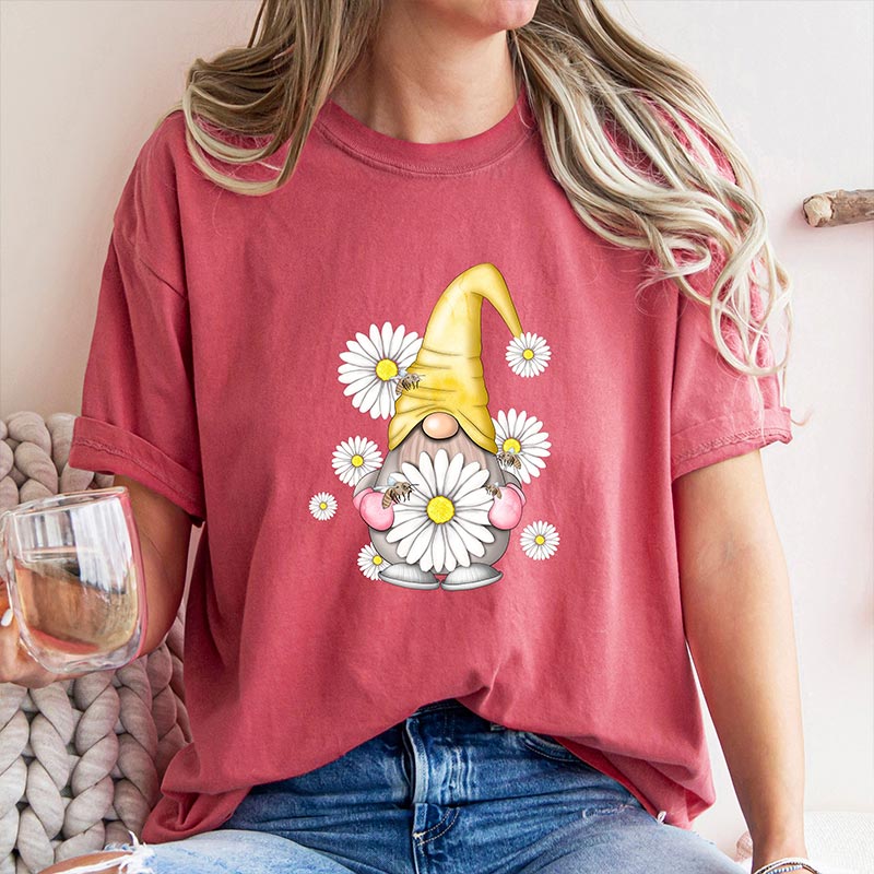 Cute Farmer Gnome Wildflower T-Shirt