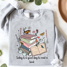 Retro Funny Book Wildflowers Sweatshirt