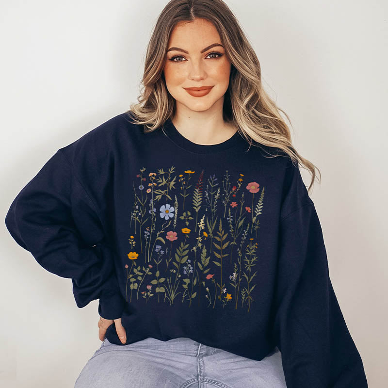 Dried Wildflower Boho Nature Sweatshirt