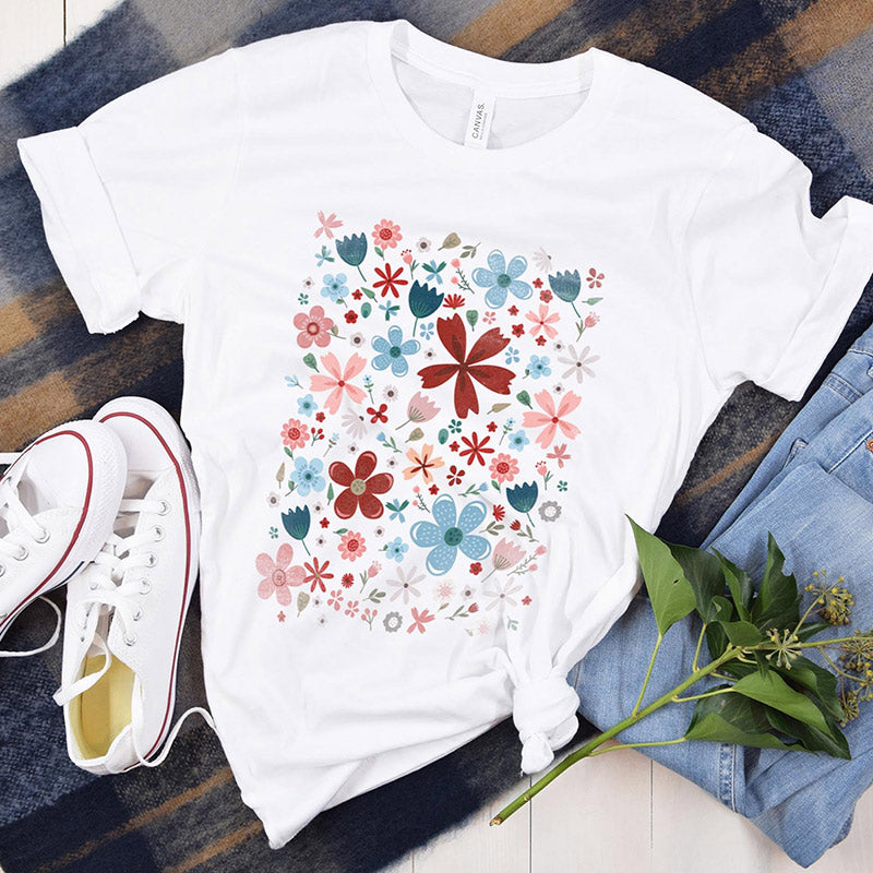 Vibrant Colorful Floral Spring T-Shirt