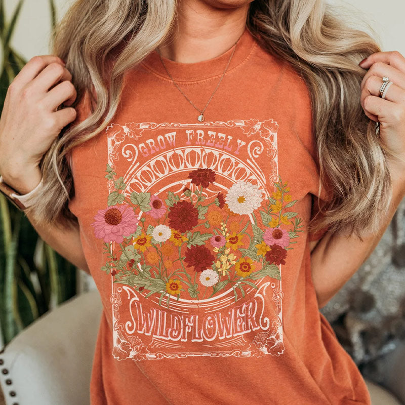 Grow Freely Wildflowers Gift T-Shirt