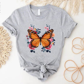 Floral Butterfly Animal Lover T-Shirt