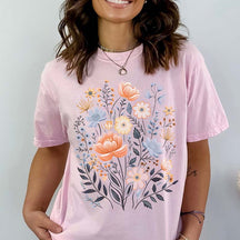 Boho Wildflowers Summer Botanical T-Shirt