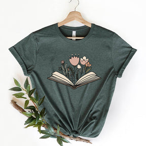 Book Lover Flowers T-Shirt