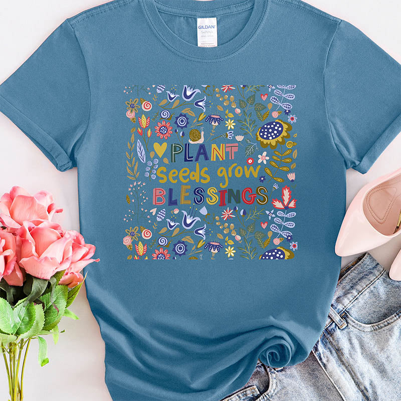 Plant Seeds Grow Floral T-Shirt