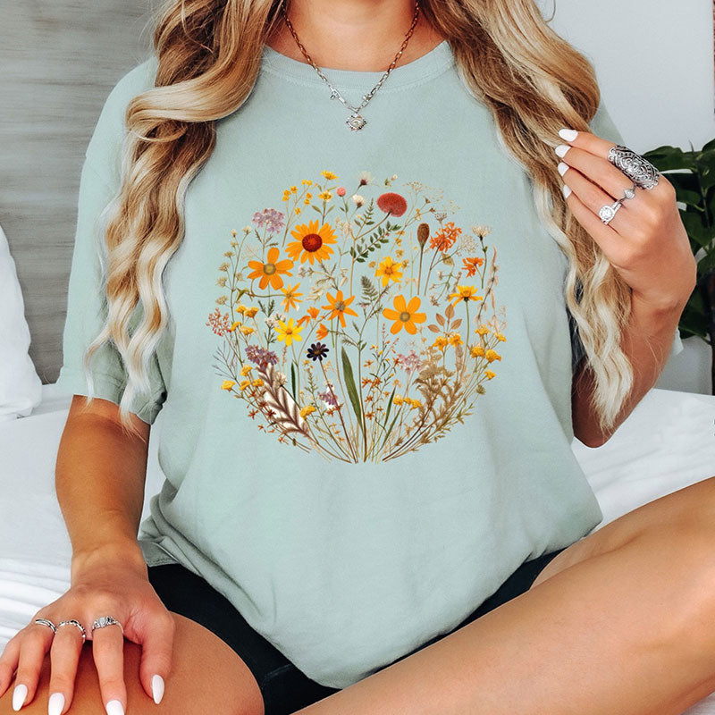 Boho Wildflowers Oversized T-Shirt