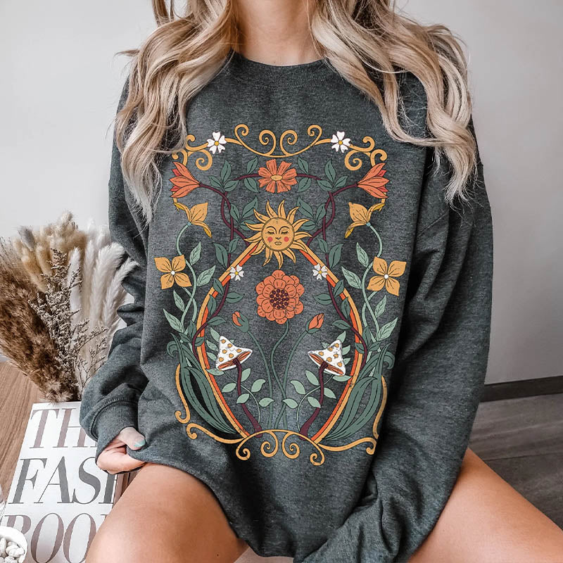 Floral Sun Minimalist Sweatshirt