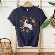 Vintage Floral White Rabbit T-Shirt