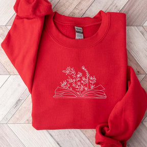 Minimalist Wildflower Book Sweatshirt