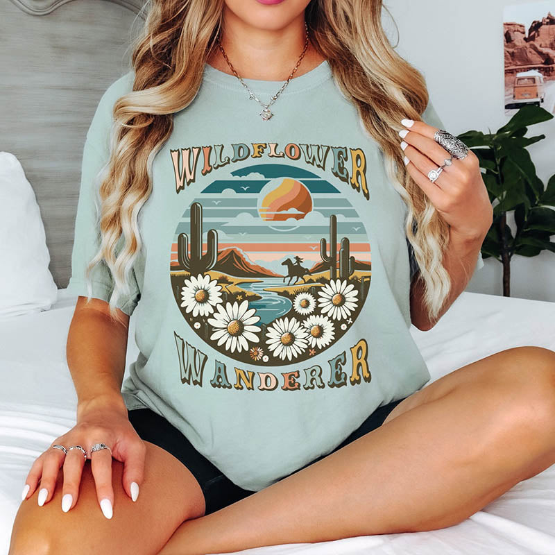 Retro Wildflower Western Desert T-Shirt