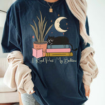 Cat Book Moon Lover T-Shirt