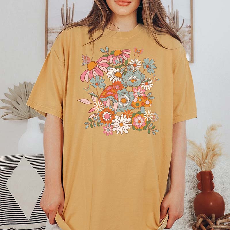 Pressed Flowers Pastel Floral Nature T-Shirt