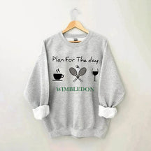 Plan For The Day Coffee Tennis Wine Sweatshirt