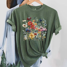 Ladies' Wild Flowers Watercolor T-Shirt