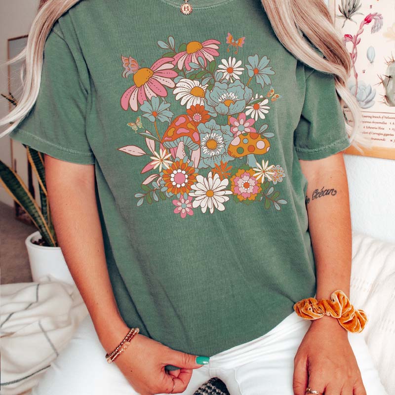 Pressed Flowers Pastel Floral Nature T-Shirt