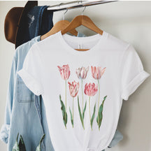 Tulpen-Vintage-Blumen-T-Shirt