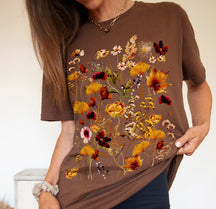 Boho-Shirt mit gepressten Blumen