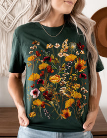 Boho-Shirt mit gepressten Blumen