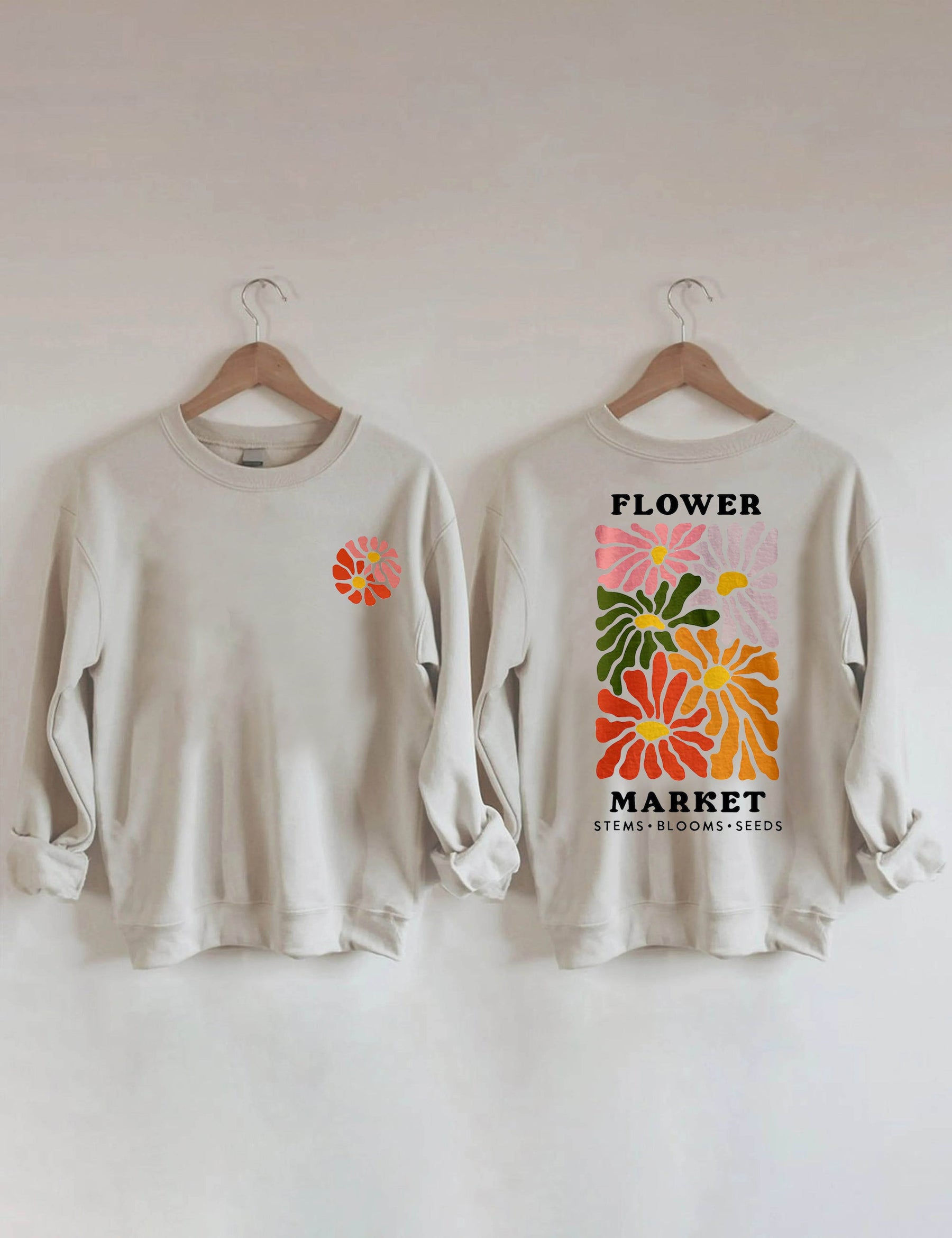 Flower Market Bohemian Wildflower Print Sweatshirt