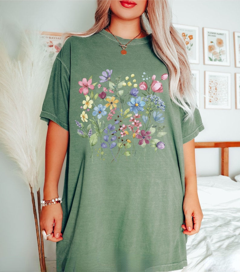 Vintage Botanical Wildflower Shirt