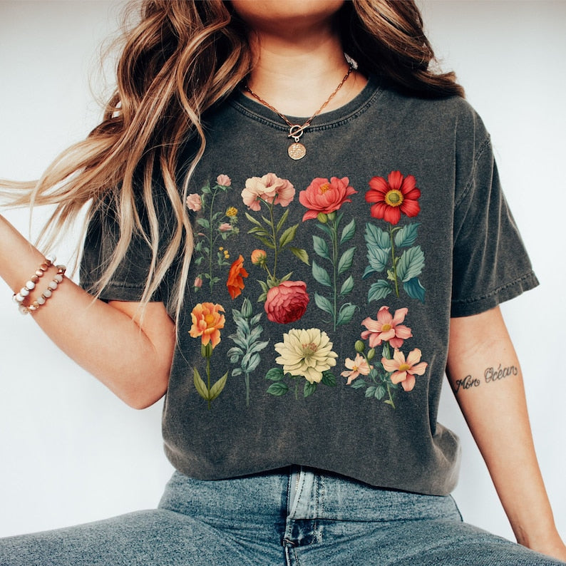 Boho Wildflowers Cottagecore Shirt Flowers Tshirt