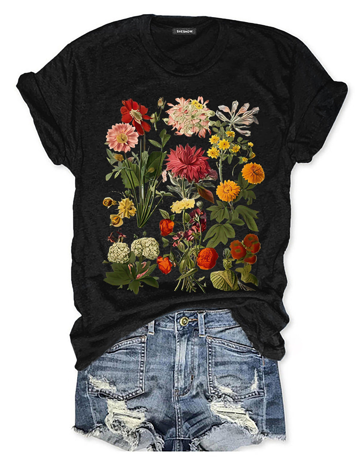 T-shirt fleurs vintage Cottagecore