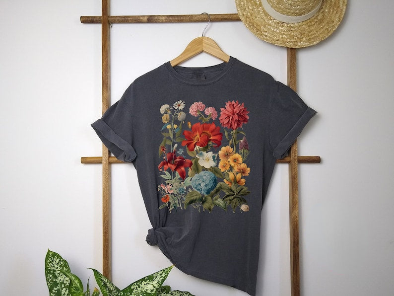 Boho Wildblumen Cottagecore Shirt Geschenk für Sie