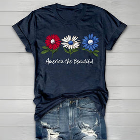 America The Beautiful Print T-shirt