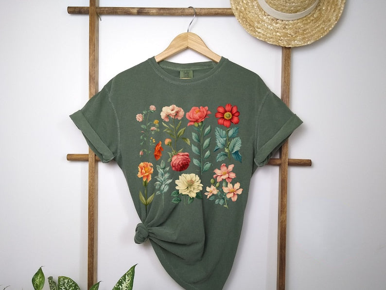 Boho Wildflowers Cottagecore Shirt Flowers Tshirt