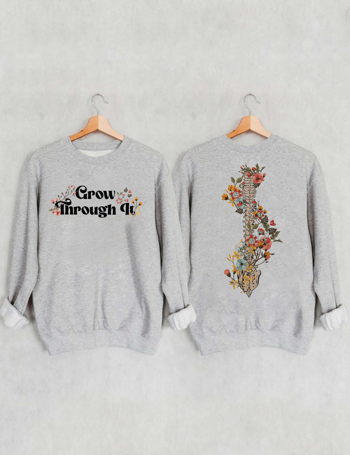 Grow Through It Blumen-Sweatshirt