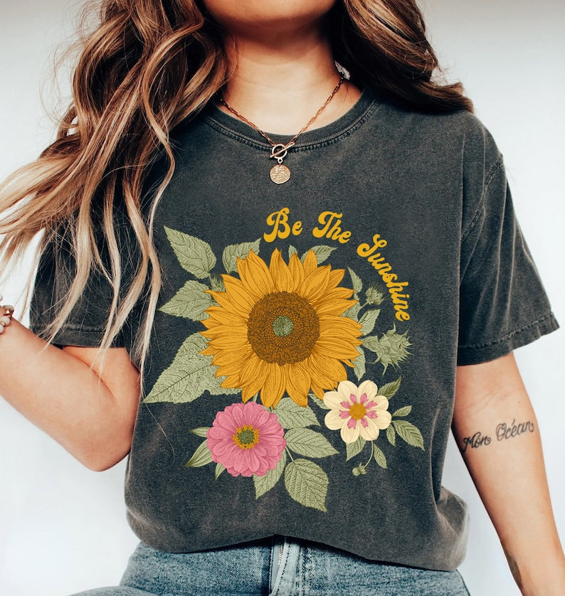 Chemise Tournesol Comfort Colors Floral Tee