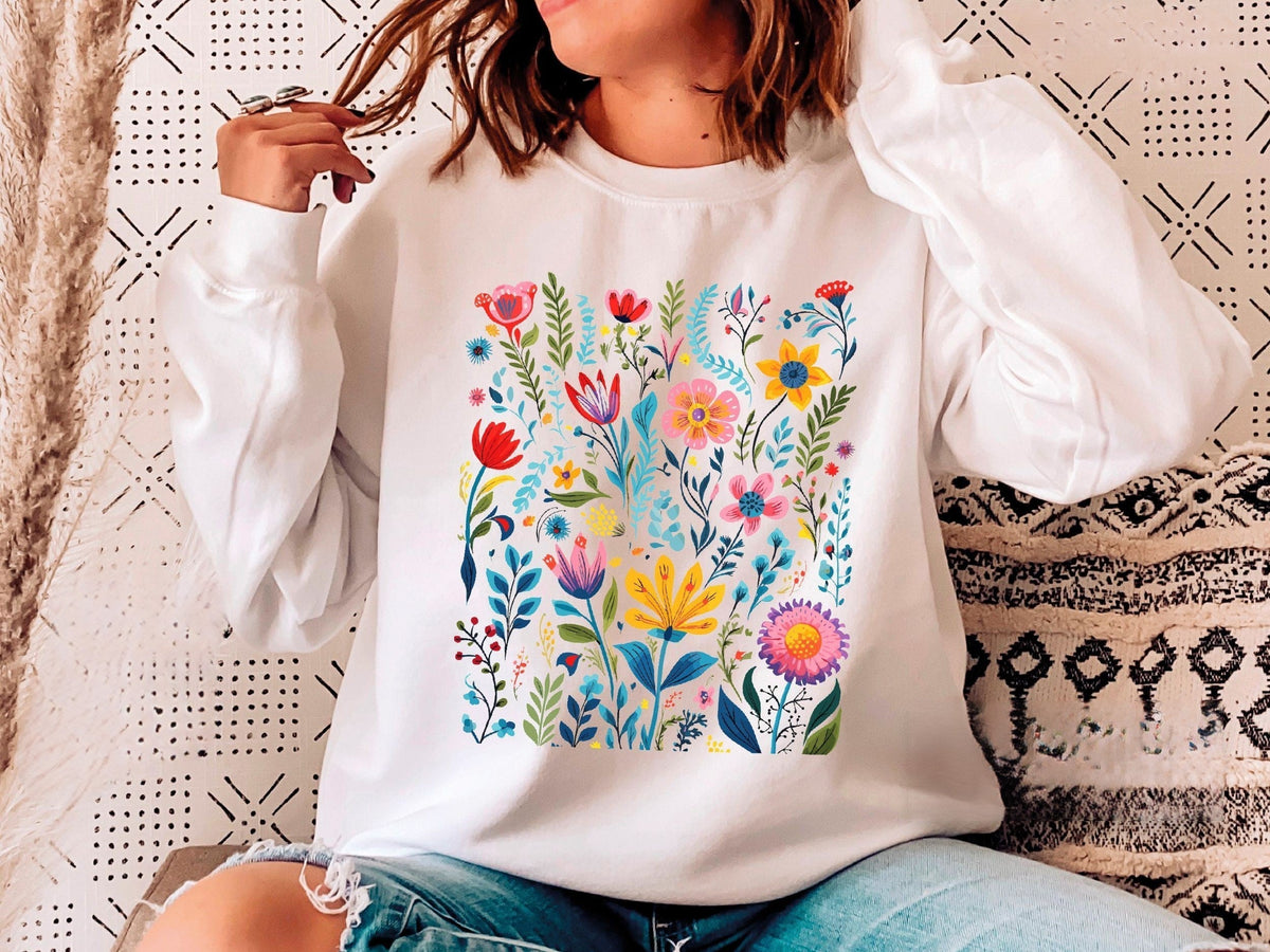 Boho Blumen-Sweatshirt