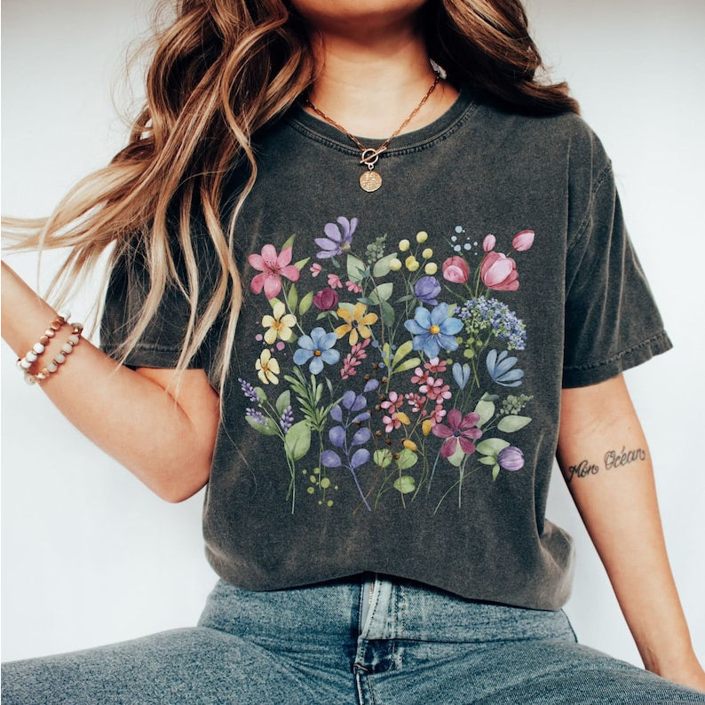 Vintage Botanical Wildflower Shirt