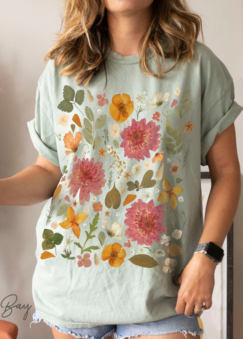 Vintage gepresste Blumen Comfort Colors Wildflowers Shirt