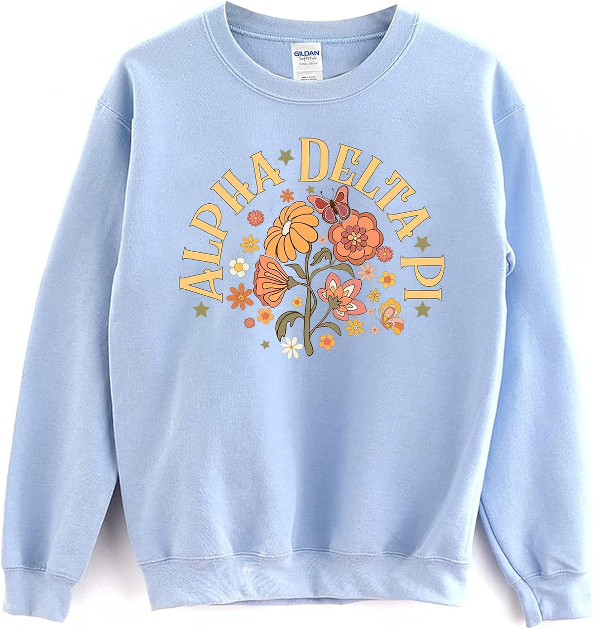 Alpha Delta Pi Sweatshirt mit Retro-Blumenmuster 