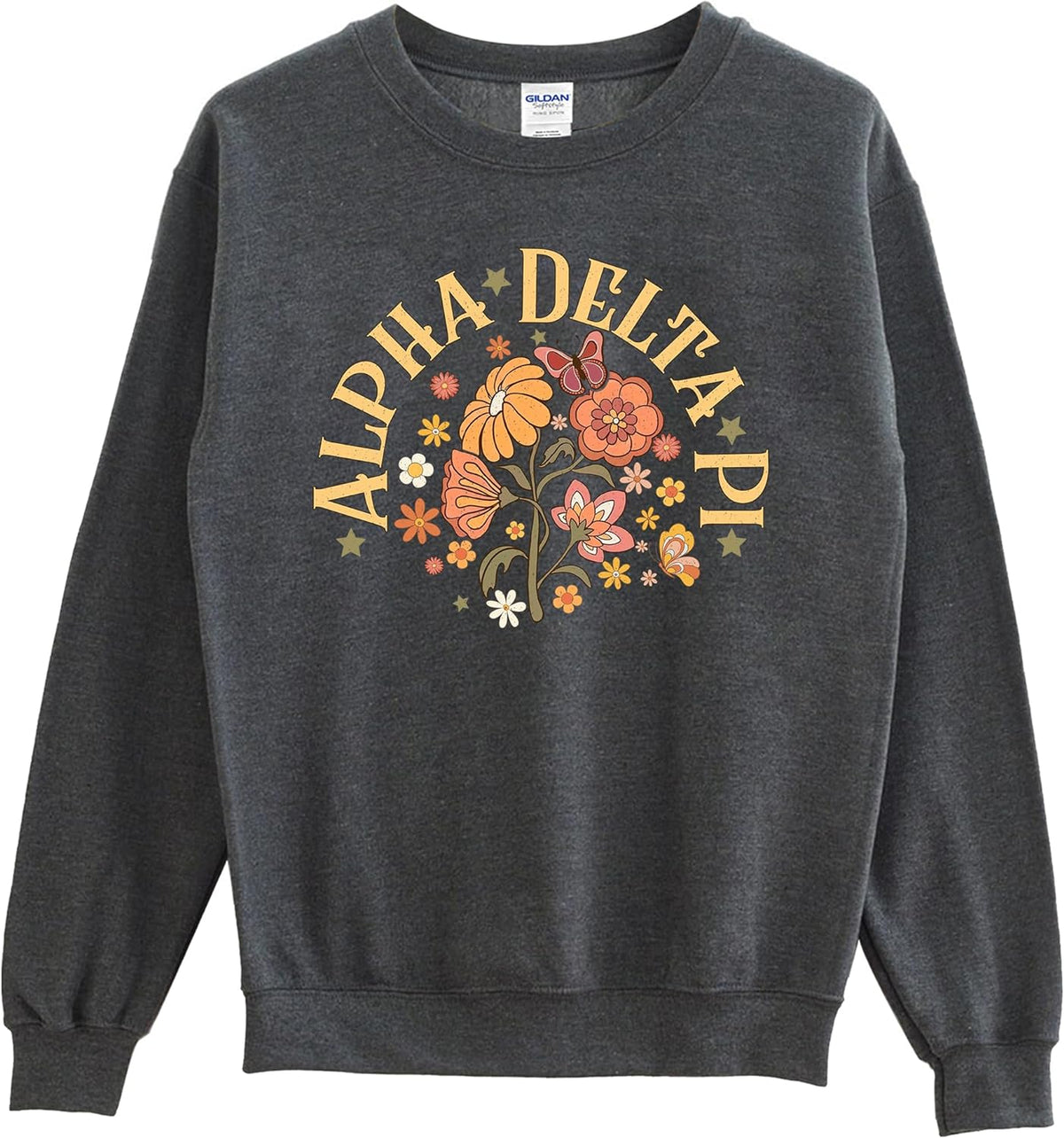 Sweat-shirt rétro fleuri Alpha Delta Pi 