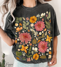 Vintage gepresste Blumen Comfort Colors Wildflowers Shirt