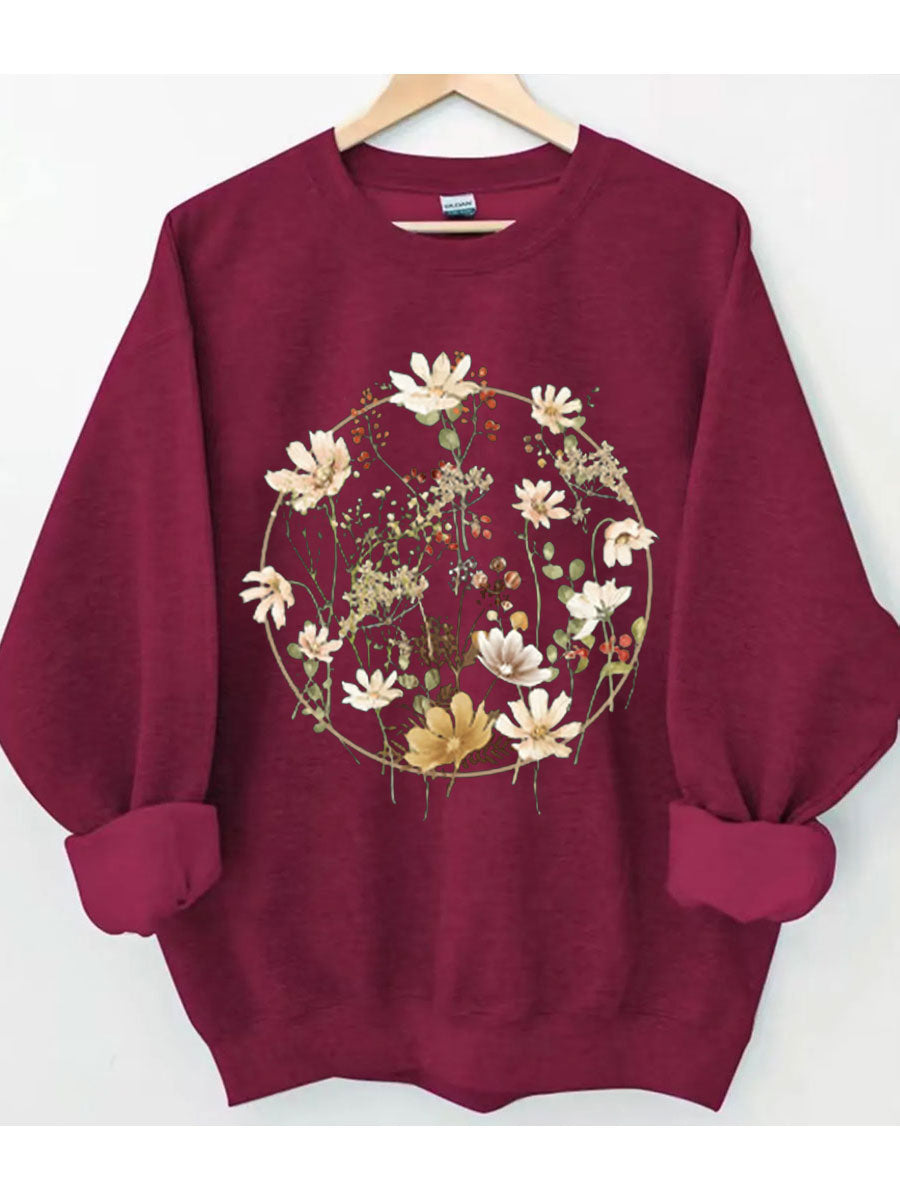 Sweat-shirt à fleurs