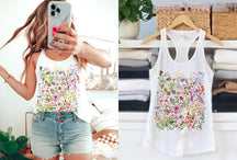 Vintage Pressed Flowers Tank Top