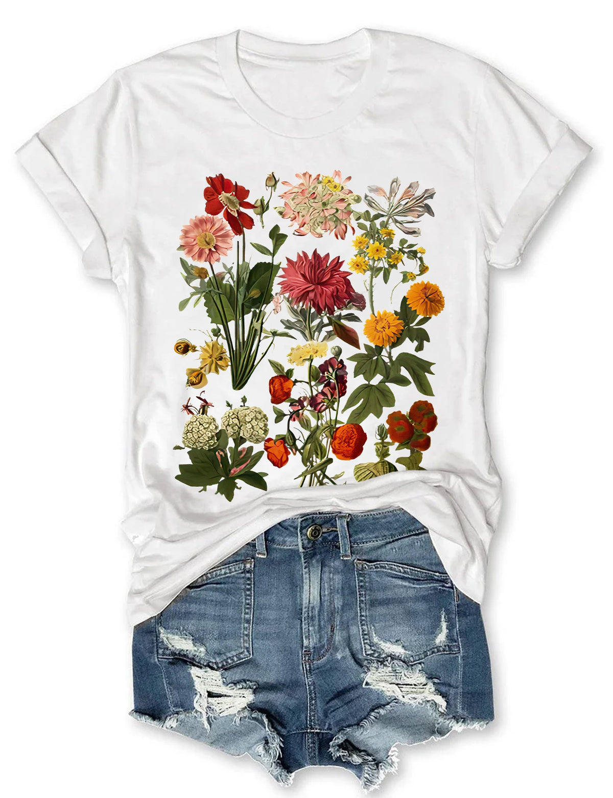 T-shirt fleurs vintage Cottagecore