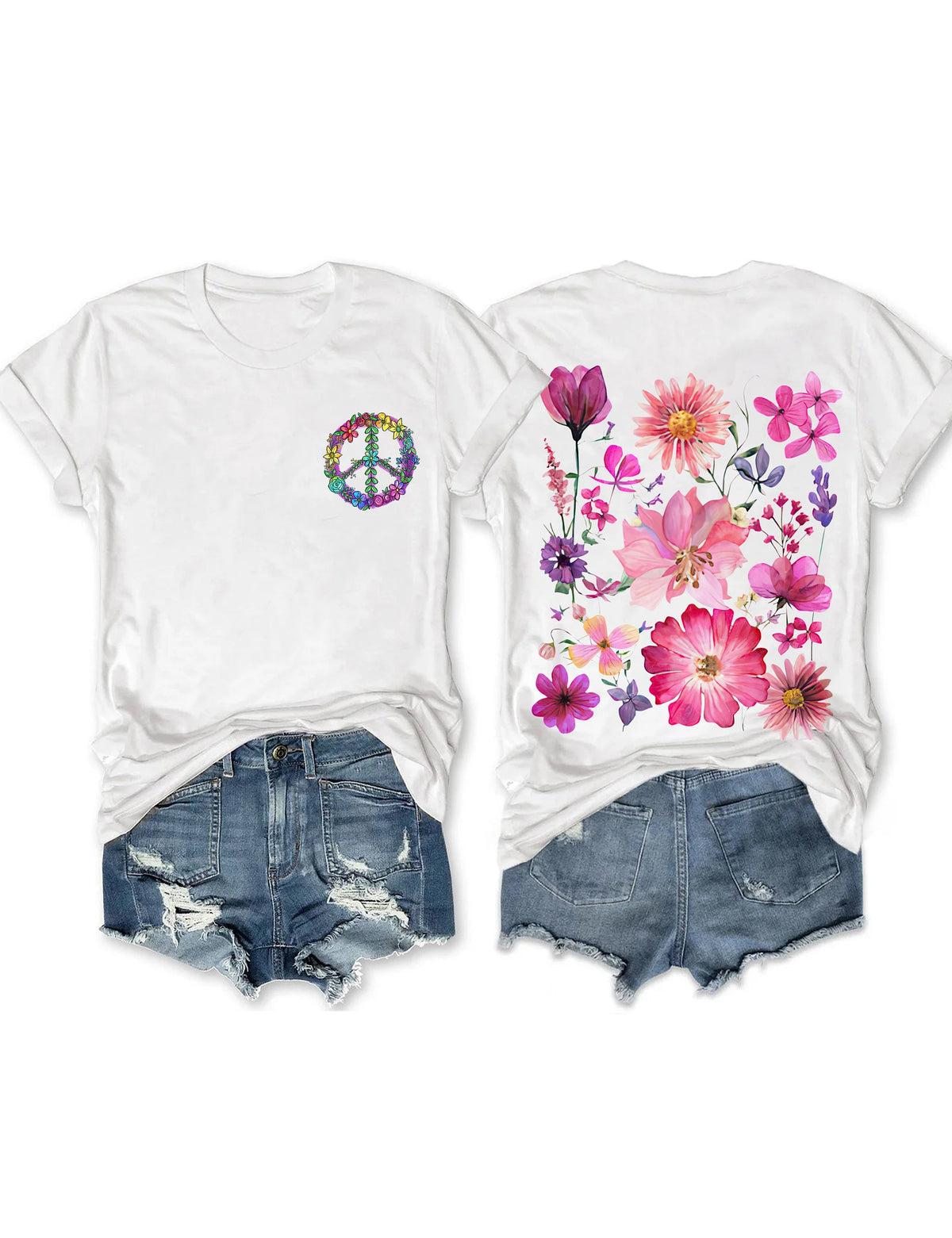 T-shirt Boho Fleurs Sauvages