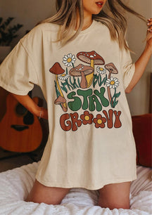 T-shirt floral hippie Stay Groovy