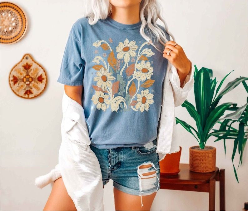 Boho Nature Wildflowers T-Shirt