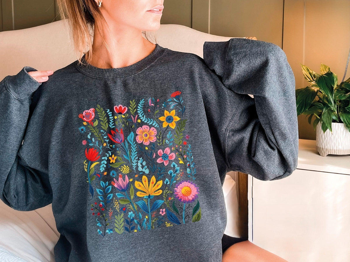 Boho Blumen-Sweatshirt