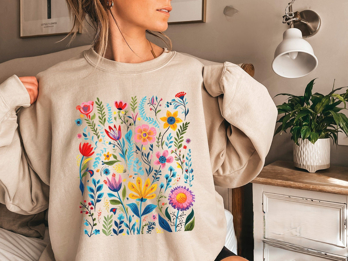 Boho Blumen-Sweatshirt