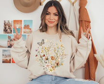 Vintage Pressed Flowers Sweatshirt