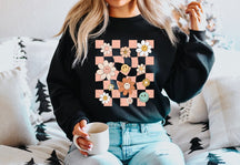 Retro-Sweatshirt mit Gänseblümchen-Smiley-Gesicht