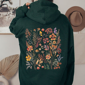 Vintage Pressed Flowers Hooded Hoodie