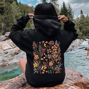 Vintage Pressed Flowers Hooded Hoodie