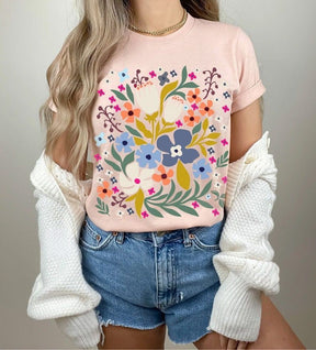 Wild Flowers Casual Print T-shirt